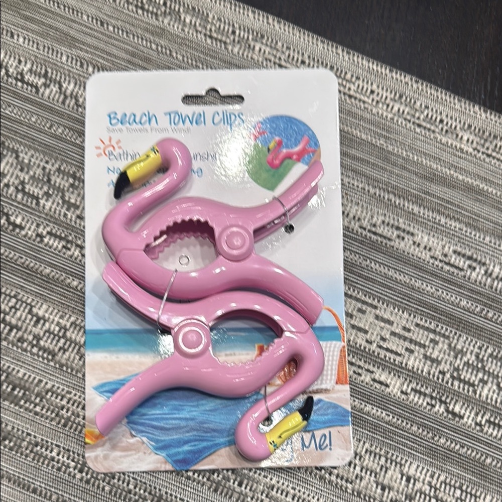Flamingo Beach Towel Clips - Pink